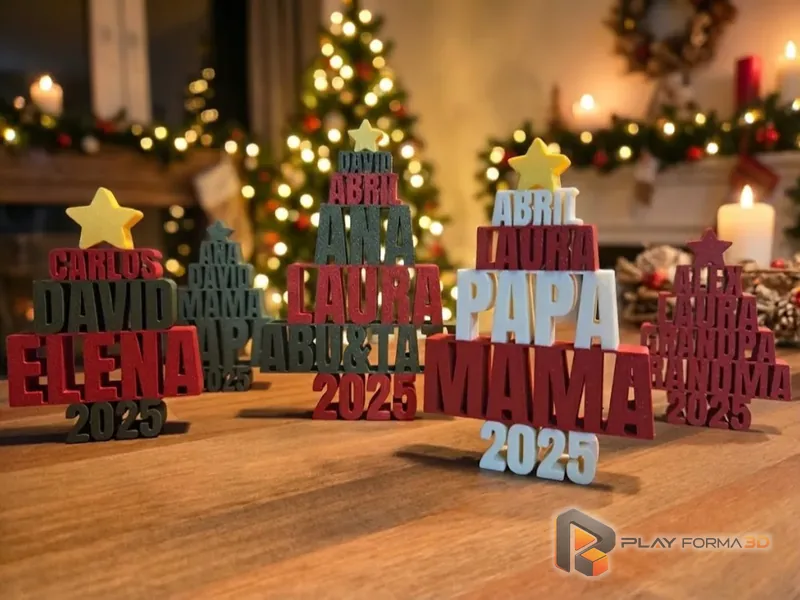 Árvore de Natal Decorativa Personalizada em 3D