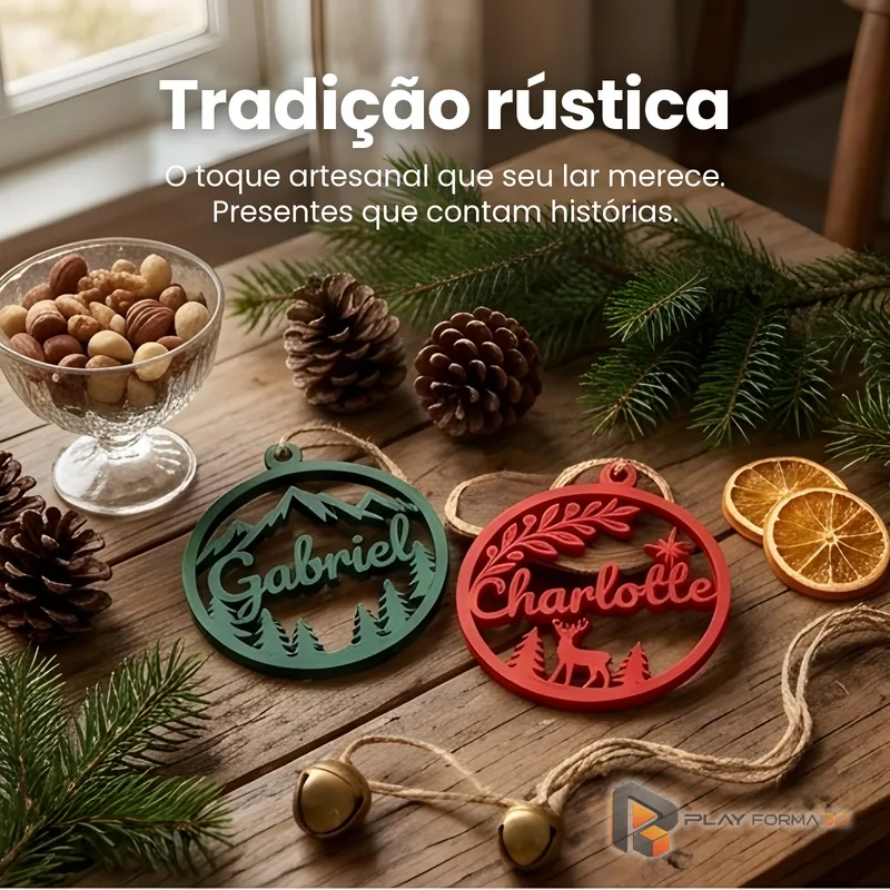 Kit 4 Enfeites de Natal Personalizados com Nome (foto 2)